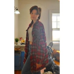 vintage grunge oversized flannel with zipper